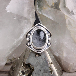Warrior Ring // Tourmalated Quartz - Size  7.5