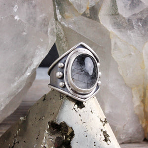 Warrior Ring // Tourmalated Quartz - Size  7.5