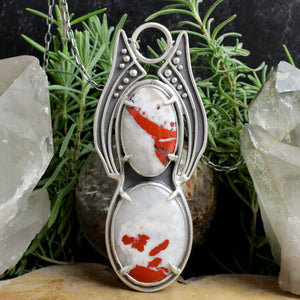 Prophetess Necklace // Double Red + White Jasper