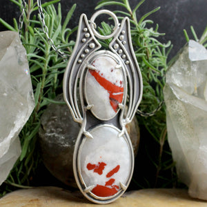 Prophetess Necklace // Double Red + White Jasper