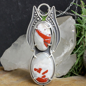 Prophetess Necklace // Double Red + White Jasper