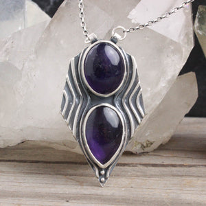 Voyager Necklace //  Double Amethyst