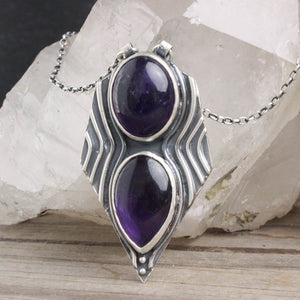 Voyager Necklace //  Double Amethyst