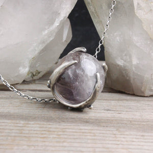 Sorceress Crystal Ball Necklace // Smoky Amethyst