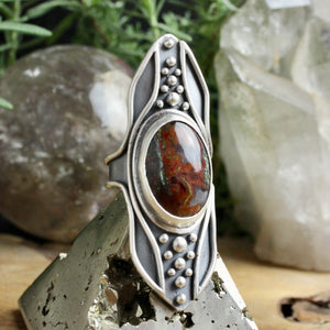 Warrior Shield Ring //  Red Jasper - Size 10