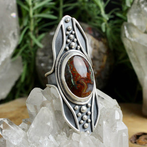 Warrior Shield Ring //  Red Jasper - Size 10