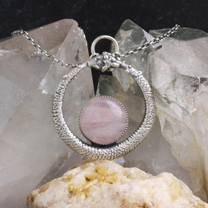 Serpent Queen Necklace // Rose Quartz