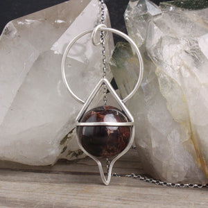 Crystal Ball Pendulum Necklace // Star Ruby
