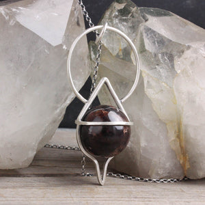 Crystal Ball Pendulum Necklace // Star Ruby