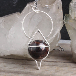 Crystal Ball Pendulum Necklace // Star Ruby