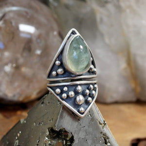Sarek Ring // Prehnite - Size 7.5 - Acid Queen Jewelry