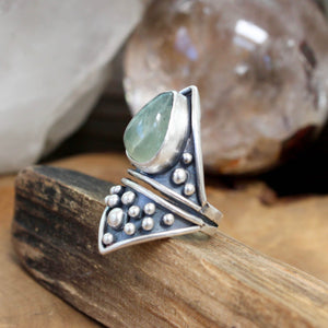 Sarek Ring // Prehnite - Size 7.5 - Acid Queen Jewelry
