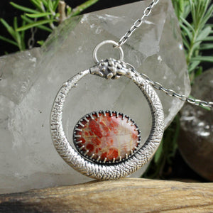 Serpent Queen Necklace // Red Orange Jasper