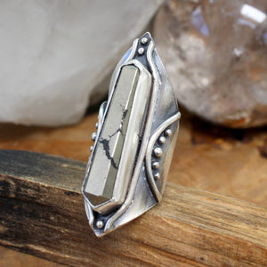 Amplifier Shield Ring // Chalcopyrite- Size 7 - Acid Queen Jewelry