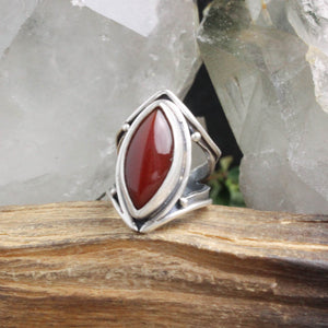 Warrior Laced Ring //  Carnelian - Size 5.5
