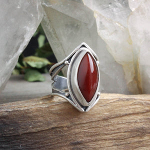 Warrior Laced Ring //  Carnelian - Size 5.5