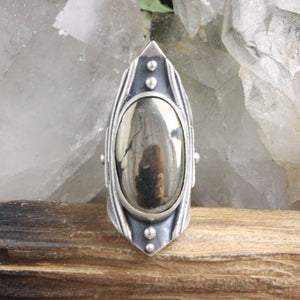 Warrior Shield Ring //  Pyrite - Size 6