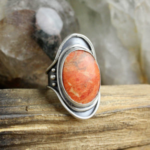 Warrior Ring //  Orange Jasper - Size 8.5