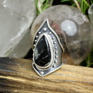 Warrior Ring // Black Agate  - Size 8.75