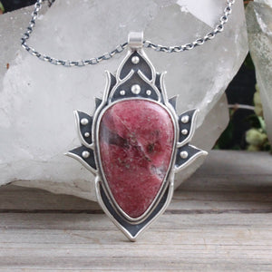 Lakshmi's Lotus Necklace  // Rhodochrosite