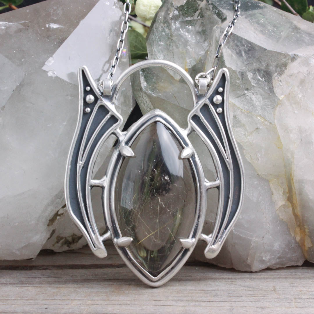 Prophetess Necklace // Smoky Quartz Rutilated Quartz