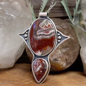 Voyager Necklace // Double Agate - Acid Queen Jewelry