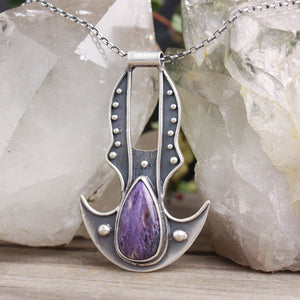 Voyager Axe Necklace // Charoite