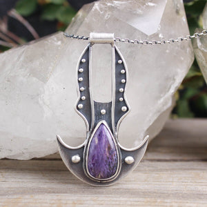 Voyager Axe Necklace // Charoite
