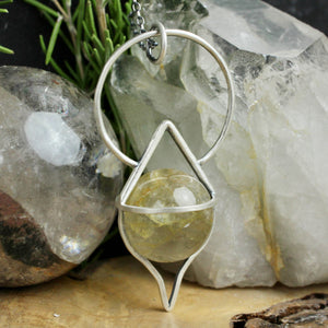 Crystal Ball Pendulum Necklace // Golden Healer
