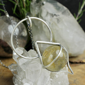 Crystal Ball Pendulum Necklace // Golden Healer