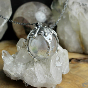 Sorceress Crystal Ball Necklace // Angel Aura Quartz