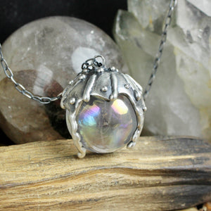 Sorceress Crystal Ball Necklace // Angel Aura Quartz