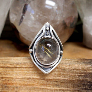Warrior Ring // Rutilated Quartz - Size 9 - Acid Queen Jewelry