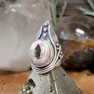 Warrior Ring // Mexican Fire Opal - Size 10 - Acid Queen Jewelry