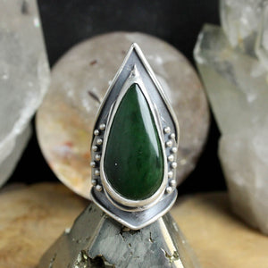 Warrior Shield Ring // Jade - Size 8