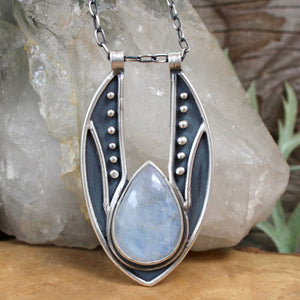 Voyager Necklace //Rainbow Moonstone - Acid Queen Jewelry