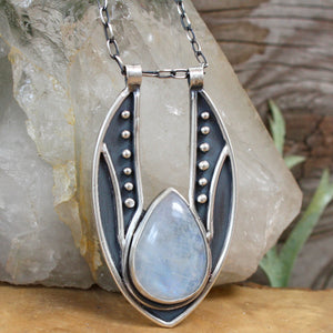 Voyager Necklace //Rainbow Moonstone - Acid Queen Jewelry