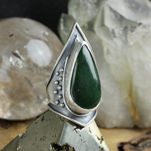 Warrior Shield Ring // Jade - Size 8
