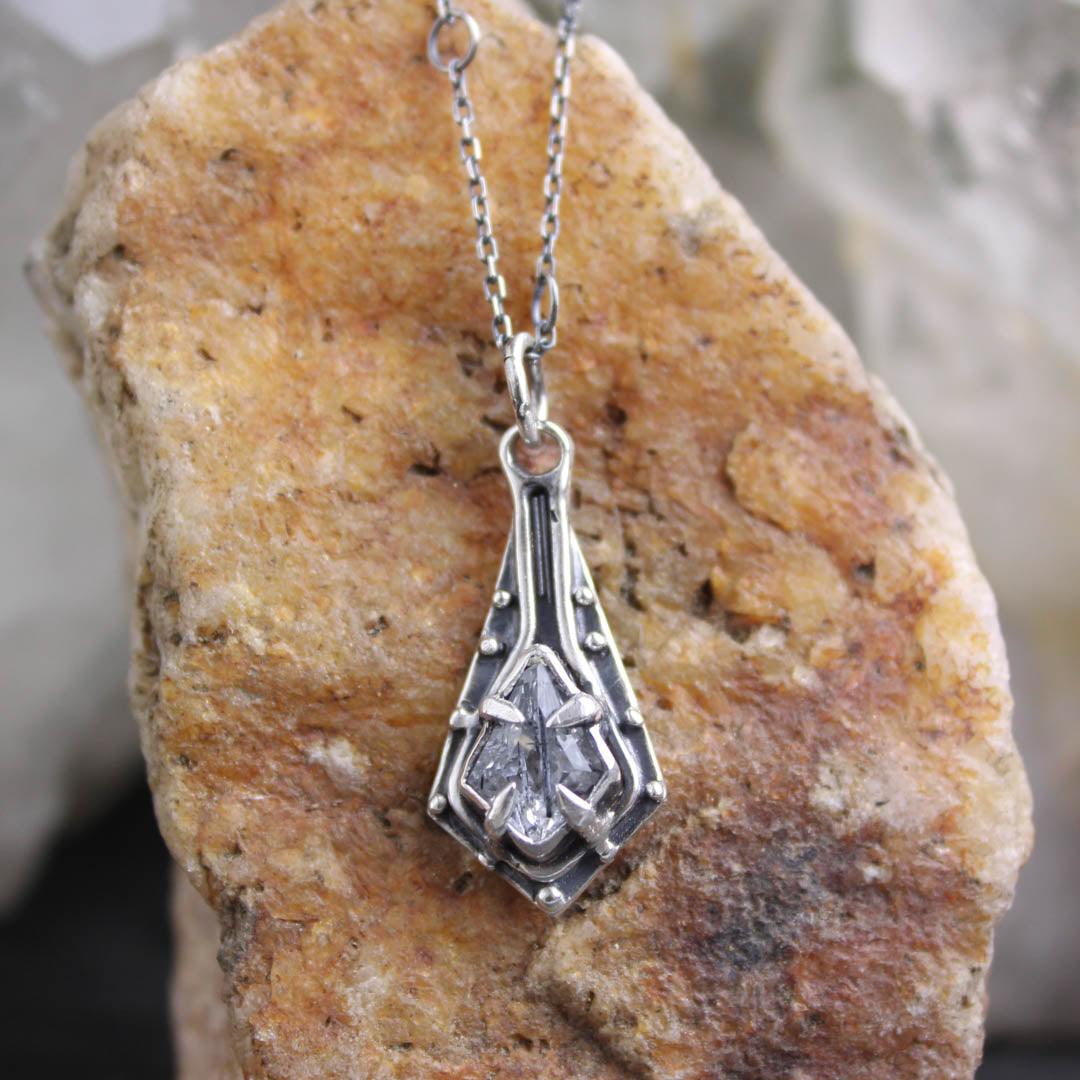 Maiden Shield Necklace // Tourmalated Quartz - Acid Queen Jewelry