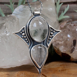 Voyager Necklace // Chlorite Quartz + Tourmalated Quartz - Acid Queen Jewelry