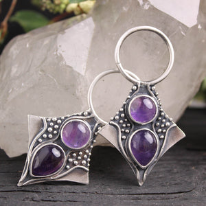 Empress Ear Weight Earrings // Double Amethyst