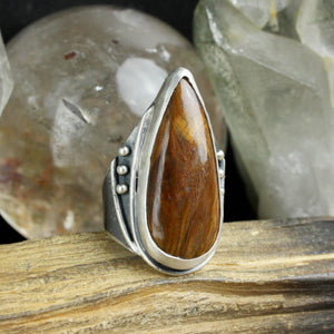 Warrior Shield Ring // Tiger's Eye - Size 11.5