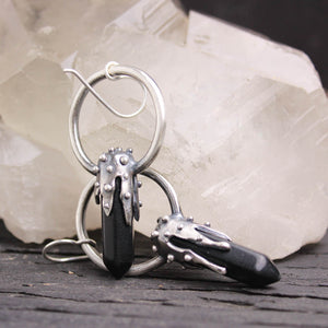 Crystal Drop Earrings // Black Agate