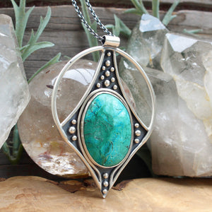 Conjurer Necklace // Chrysocolla - Acid Queen Jewelry