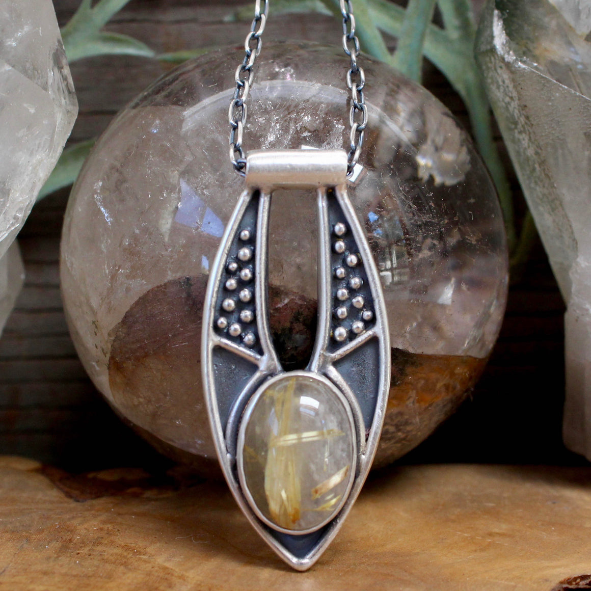 Ara Necklace // Rutilated Quartz - Acid Queen Jewelry