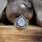 Vela Ring // Rainbow Moonstone - Acid Queen Jewelry