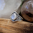 Vela Ring // Rainbow Moonstone - Acid Queen Jewelry