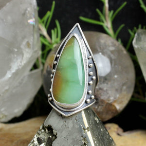 Warrior Shield Ring // Chrysoprase - Size 9