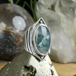 Warrior Ring // Moss Agate - Size 9