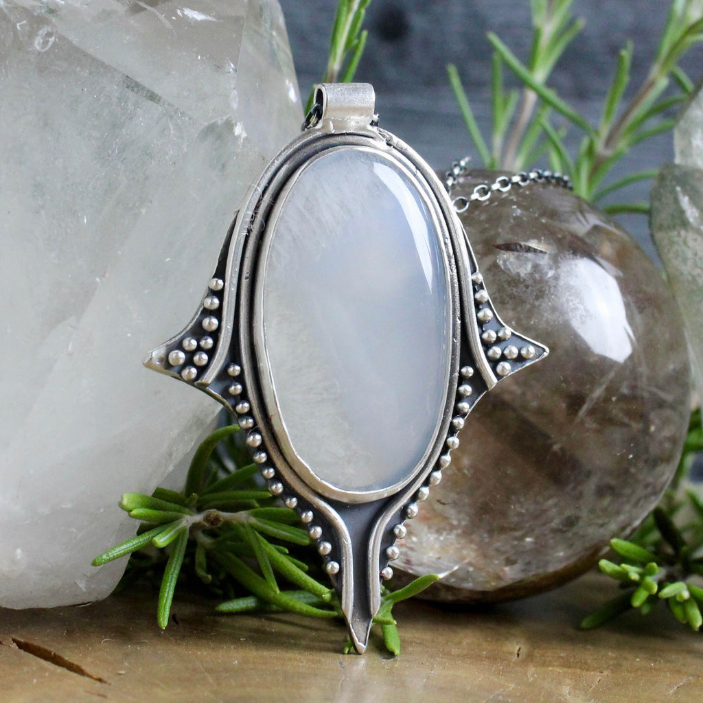 Voyager Necklace // Blue Lace Agate - Acid Queen Jewelry